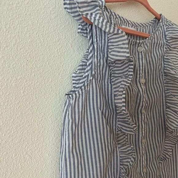 Epic Threads Blue And White Stripe Top With Trim size M Girl - Picture 4 of 5